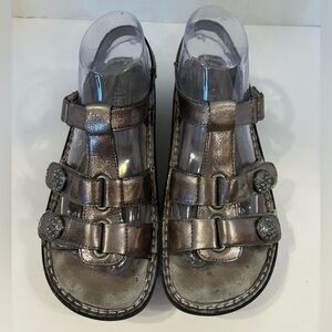 Alegria Kleo silver gladiator-style sandal size 38/7.5